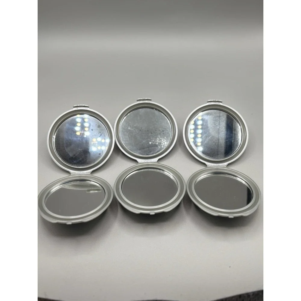 Vintage‎ Prestige Cosmetic Compact Mirror Silver Round Lot Of 3